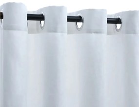 Draperii opace cu inele metalice, 2 buc., alb, 140 x 175 cm 2, Off white, 140 x 175 cm