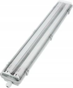 Corp LED tehnic tubular T8, 2x soclu G13, 10W, 230V, 6000K, 60 cm, IP65, alb