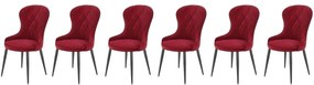 Set 6 scaune K366 velvet bordo