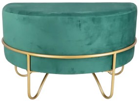 Taburet catifea baza metalica aurie - VERDE INCHIS - Baza metalica aurie