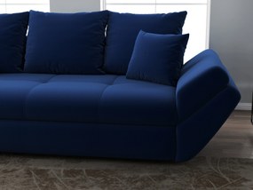 Canapea extensibilă dumonde cu ladă de depozitare si sezut confortabil din spuma high-density, Loana Royal Blue 250x100 cm