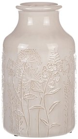 Vaza ceramică cu flori de câmp, bej, diametru 19cm x 31 cm