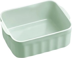 Cutie alimentara ceramica Buydeem CT1006-CG, 810 ml, 17x20.5 cm, Pana la 230°C, Compatibila cuptor si cuptor cu microunde, Verde
