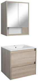 Mobilier complet de baie Porto 60 în culoarea stejarului Sonoma