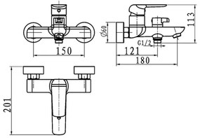 Novaservis - Baterie pentru cadă NOBLESS TINA albă