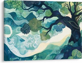 Tablou – Coroană verde a arborelui vieții (70x50 cm)