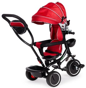 Triciclu triciclu scaun pivotant cu copertină roșu