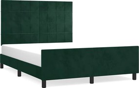 vidaXL Cadru de pat fără saltea, verde închis, 140x190 cm, catifea