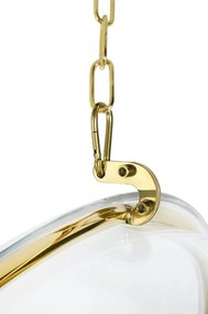 Balansoar, Scaun suspendat modern Ball Velvet auriu/ negru