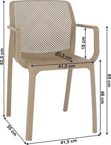 Scaun stivuibil, gri-maro / plastic, FRENIA