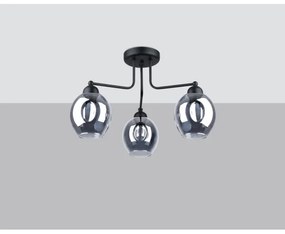Lustră pe tijă FILLAN 3xE27/60W/230V neagră Sollux SL.1144