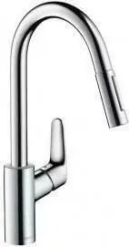 Baterie bucatarie cu dus extractibil Hansgrohe Focus M41 240 crom lucios