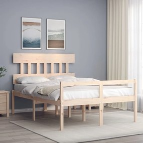 3195411 vidaXL Cadru de pat cu tăblie, 120x200 cm, lemn masiv