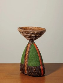 Decoratiune de masa, cu bol din rasina, H27cm, Africa
