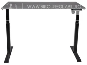 Birou reglabil electric TerrA3 s BLACK - profil pătrat , 1 motor, cadrul negru (Dimensiune blat: 90x60 cm, Culoare blat: Stejar negru 18mm)