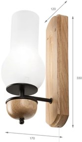 Aplică Brilagi COTTAGE 1xE14/40W/230V stejar/alb