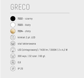Aplica de perete LED cu lumina ambientala GRECO alb