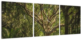 Tablou cu copaci (cu ceas) (90x30 cm)