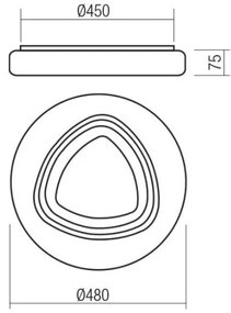 Redo 05-919 - Plafonieră LED dimerizabilă GALAX LED/48W/230V, albă + telecomandă