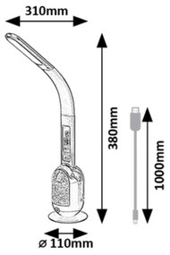 Lampă LED RGB dimabilă de masă Rabalux 74230 FIGEN LED/5W/230V negru