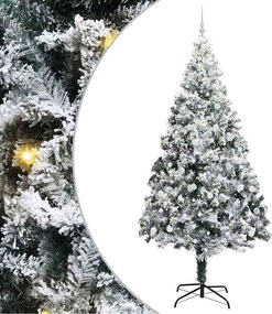 vidaXL Brad de Crăciun artificial Alb 240 cm PVC și Oțel și Plastic