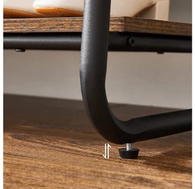 Suport pentru imbracaminte cu 2 rafturi TAYLOR 100x45x160 cm, maro rustic