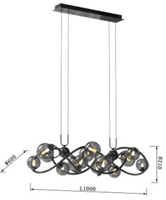 Lustră LED pe cablu NANCY Wofi 7014-1405 14xG9/3,5W/230V negru/crom
