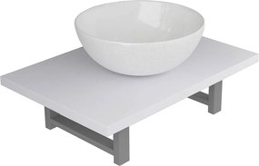 vidaXL Set mobilier de baie, 2 piese, alb, ceramică