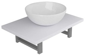 279341 vidaXL Set mobilier de baie, 2 piese, alb, ceramică