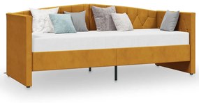 337212 vidaXL Pat de zi, maro, 90x200 cm, catifea, USB