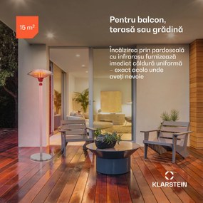 Blumfeldt Heat Guard, încălzitor radiant cu infraroșu, IP44, reglabil pe înălțime, IR ComfortHeat, 2100W