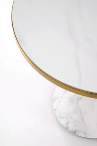 Masa de cafea Talbi marmura alba/alb/auriu ø50/h52 cm