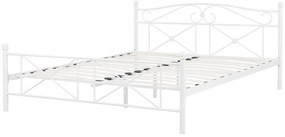 Pat matrimonial 140 cm RANDEZ (metal) (alb) (cu somieră). 1018569