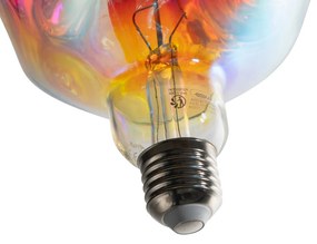 Lampă LED E27 dimabilă cu filament spiralat G125 Curcubeu 4W 200 lm 1800K