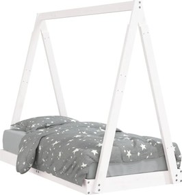 vidaXL Cadru de pat pentru copii, alb, 70x140 cm, lemn masiv de pin
