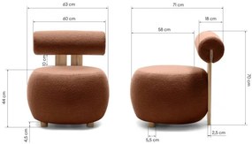 Fotoliu design maro HANNA, stejar