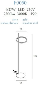 Lampadar LED, Lampa de podea moderna design minimalist LOZANNA F0050 MX