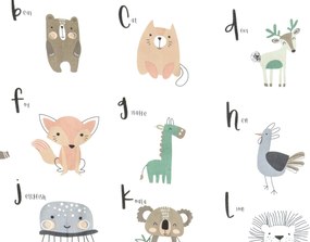 Lenjerie de pat din bumbac pentru patut ANIMAL ALPHABET albă Dimensiune lenjerie de pat: 45 x 65 cm | 90 x 135 cm