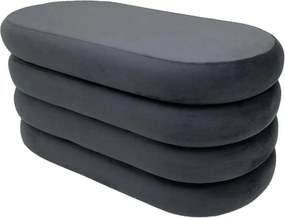 Bancheta cu spatiu de depozitare Catifea Gri, VOGUE 85cm