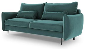 Canapea extensibilă cu spațiu de depozitare Cosmopolitan Design Vermont, verde petrol