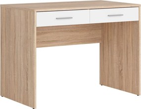 Birou NEPO PLUS, stejar sonoma/alb, PAL laminat, cu 2 sertare, 100x59x