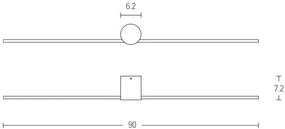 Aplica LED de perete pentru baie design minimalist Tory 90cm