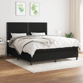 3141715 vidaXL Pat box spring cu saltea, negru, 180x200 cm, catifea