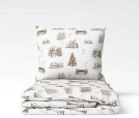 Lenjerie de pat din bumbac de Crăciun Peisaj deiarnă, 140 x 200 cm, 70 x 90 cm