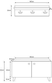 Mobilier Hol Tamudi (stejar + alb) . 1093917
