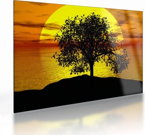 Tablou pe sticlă - Silueta copacilor (70x50 cm)
