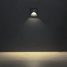 Kanlux 39143 - Lampă LED pentru trepte EXIN, cu senzor, 2,5W/230V, 4000K, IP65, antracit, pătrată
