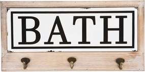 Cuier pentru prosoape cu 3 agatatori Bath Homs 35 x 25 cm, maro rustik