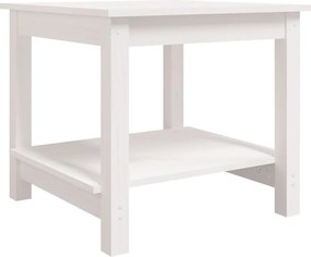 vidaXL Măsuță de cafea, alb, 50x50x45 cm, lemn masiv de pin