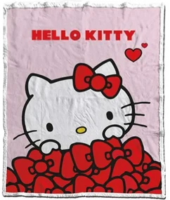 Hello Kitty Bow pătură sherpa 130x170cm